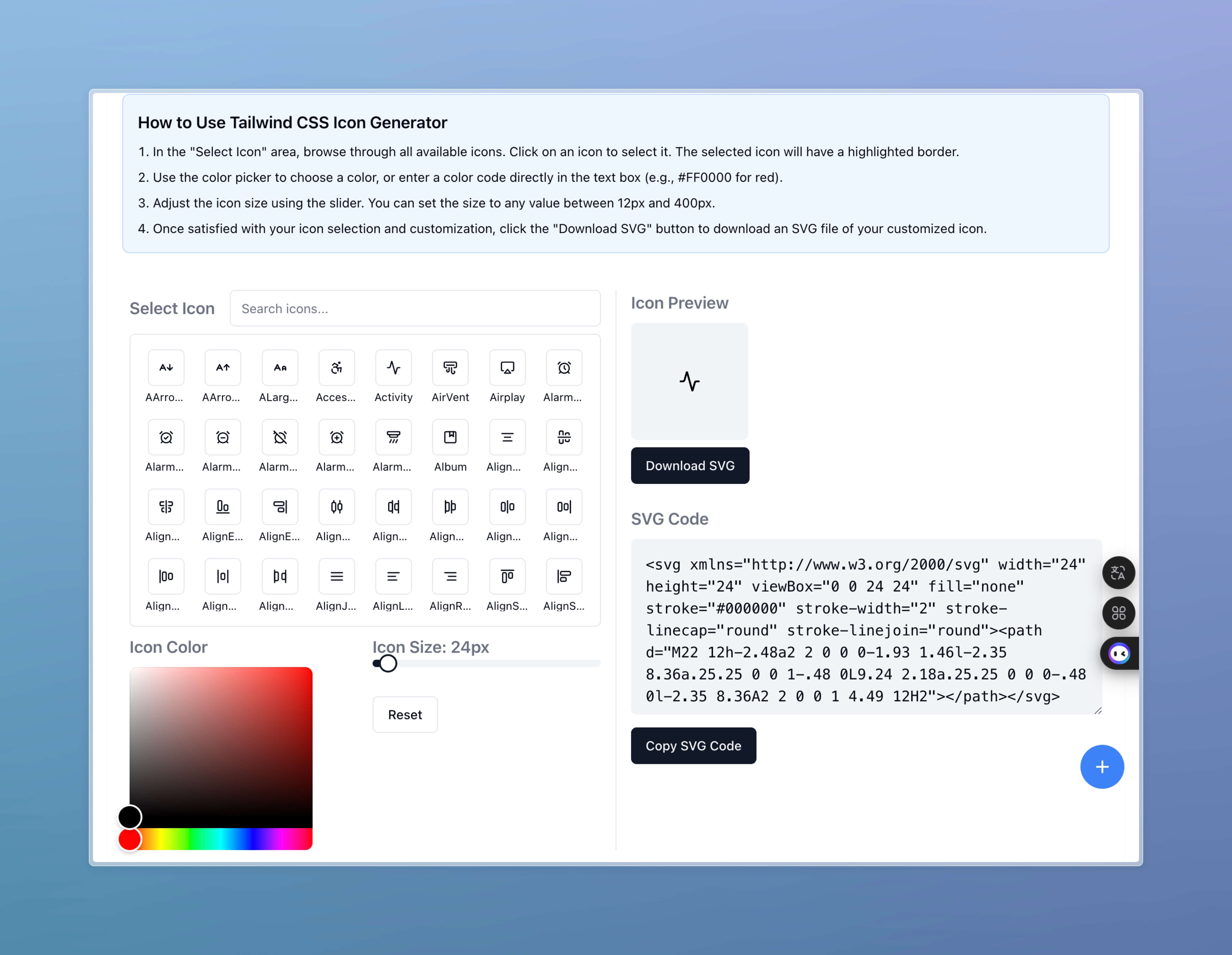 Tailwind CSS Generator